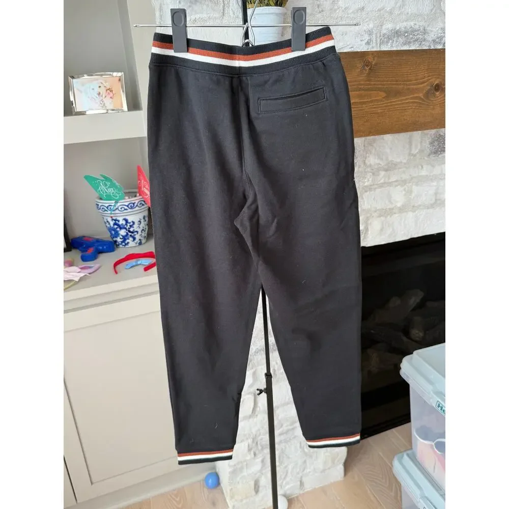 Janie and Jack Boys Black The Stripe French Terry Joggers Size 8